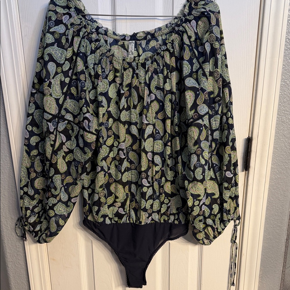 Free people medium Paisley Print Bodysuit